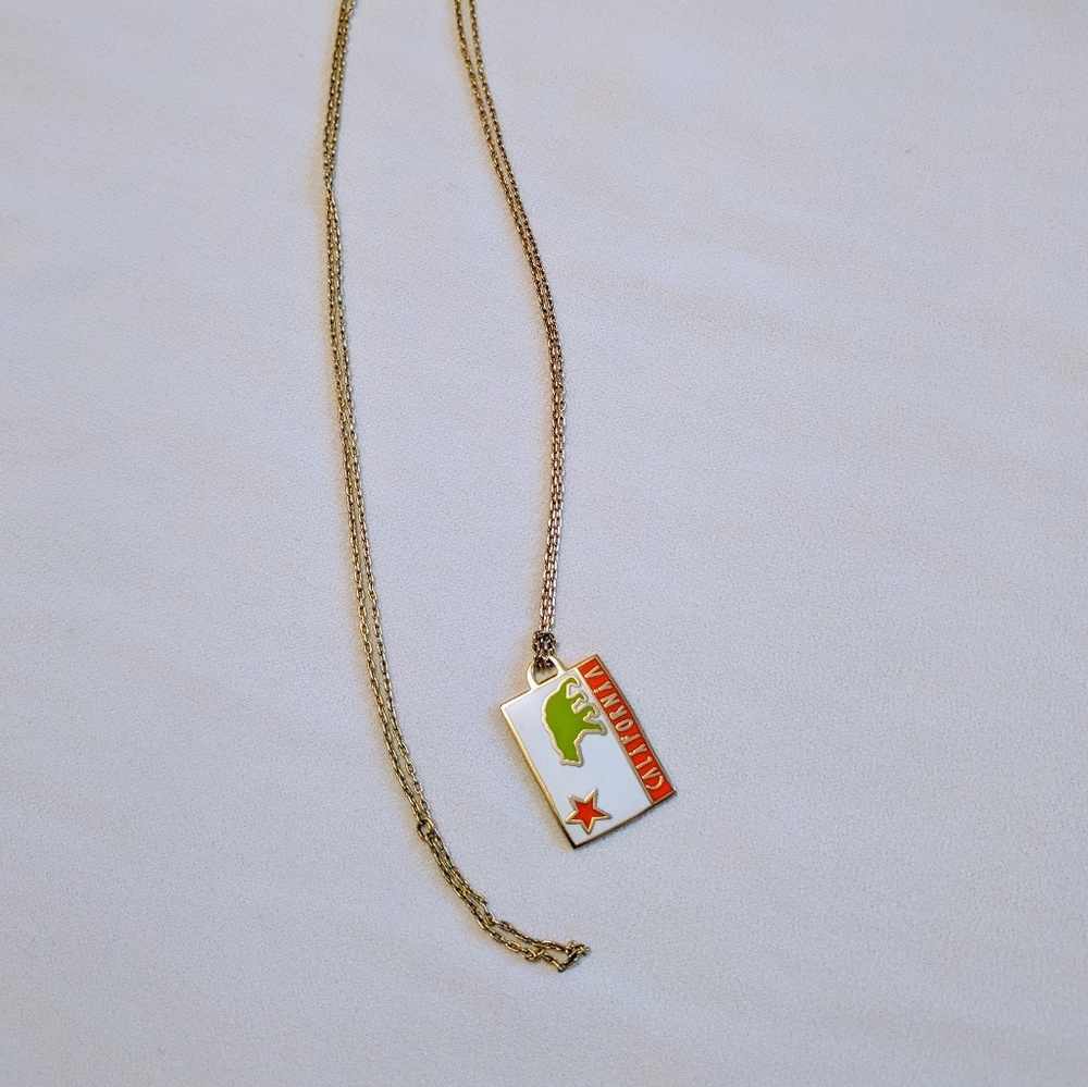 California Flag Pendant Necklace